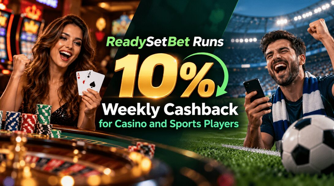 ReadySetBet Runs 10% Weekly Cashback for Casino and Sports Players